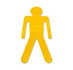 Pedestrian Man - Pack of 20 - Floor Marking 6" x 10", Yellow