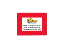 Mighty Line Shield Label Protectors, Red, 9.5" x 12.5" (5.5"x8.5" window), 20 PK