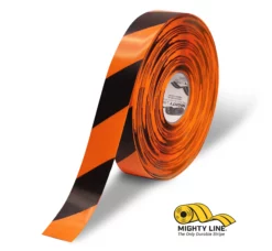 Mighty Line 2" Orange Tape with Black Chevrons - 100' Roll