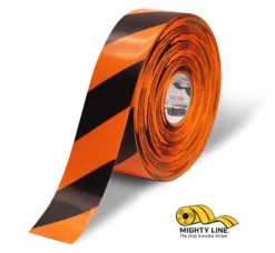 Mighty Line 3" Orange Tape with Black Chevrons - 100' Roll