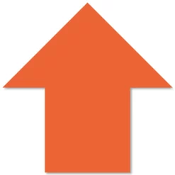 5.5" x 5.5" Orange Solid Color Mighty Line Arrows - 50 PK