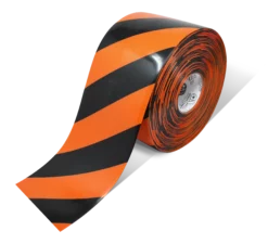 Mighty Line 6" Orange Tape with Black Chevrons - 100' Roll