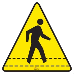 Pedestrian Walkway Floor Sign - Floor Marking Sign, 12"