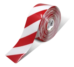 Mighty Line 4" White Tape with Red Chevrons - 100' Roll