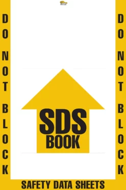 Do Not Block SDS Book Floor Marking, OSHA Compliance Kit. 16" sign, 2" wide tape, 24"x36" W Shape