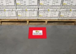 Mighty Line Shield Label Protectors, Red, 7" x 9" (3"x5" window), 20 PK