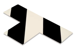 Mighty Line 3" Wide Solid WHITE T With Black Chevrons - Pack of 100