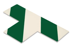 Mighty Line 3" Wide Solid WHITE T With Green Chevrons - Pack of 100