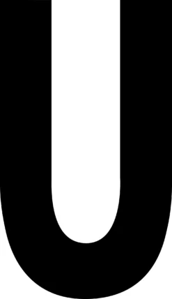 Mighty Line WHITE Die Cut Location Markers - Letter U - 4.5"x8" W - Pack of 10