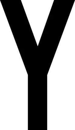 Mighty Line WHITE Die Cut Location Markers - Letter Y - 4.5"x8" W - Pack of 10