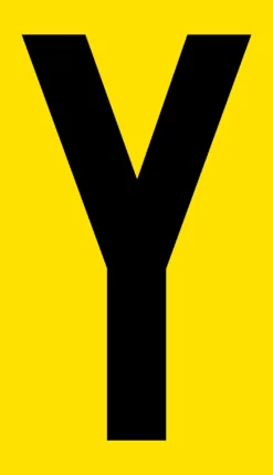 Mighty Line YELLOW Die Cut Location Markers - Letter Y - 4.5"x8" W - Pack of 10