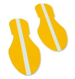 Mighty Line Yellow 9.5"W Footprint with Glowing Center - Pack of 50