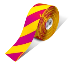 Mighty Line 4" Yellow Tape with Magenta Chevrons - 100' Roll