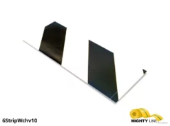 Mighty Line, White and Black Hazard, 6" by 10" Segments, Peel and Stick 10" Strips. 100PK.