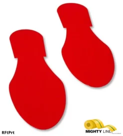 Mighty Line Solid Colored RED 9.5"W Footprint - Pack of 50