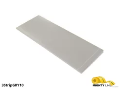 Mighty Line, Grey, 3" by 10" Segments, Peel and Stick 10" Strips. 100PK.