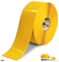 Mighty Line 4" YELLOW Solid Color Frigid Freezer Tape - 100' Roll