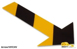 Mighty Line, Yellow and Black Chevron, Arrow, 10" by 6", pack of 50