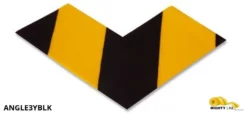 Mighty Line 3" Wide Solid Yellow Angle With Black Chevrons - Pack of 100
