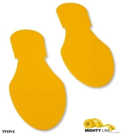 Mighty Line Solid Colored YELLOW 9.5"W Footprint - Pack of 50
